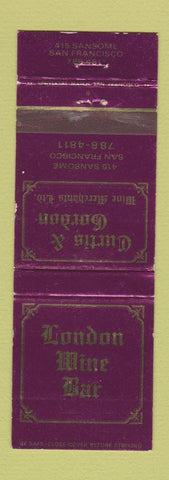 Matchbook Cover - London Wine Bar San Francisco CA WEAR
