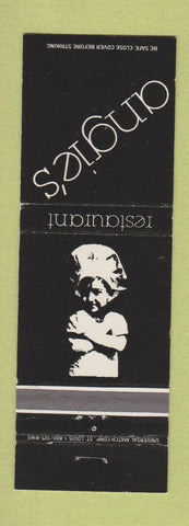 Matchbook Cover - Angie's Restaurant Los Angeles CA