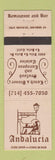 Matchbook Cover - Andalucia Restaurant La Jolla CA