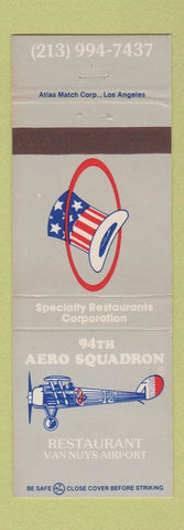 Matchbook Cover - 94th Aero Squadron Restaurant Van Nuys CA