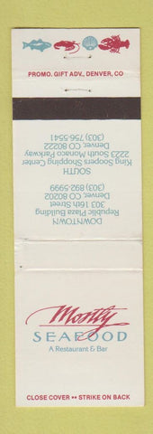 Matchbook Cover - Monty Seafood Restaurant Denver Colorado