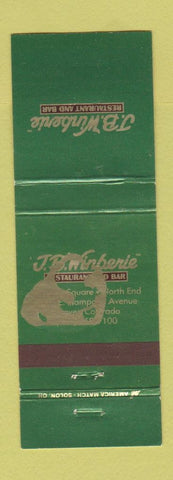 Matchbook Cover - JB Winberie Restaurant Denver Colorado MISPRINT