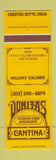 Matchbook Cover - Donitas Mexican Cantina Crested Butte Colorado
