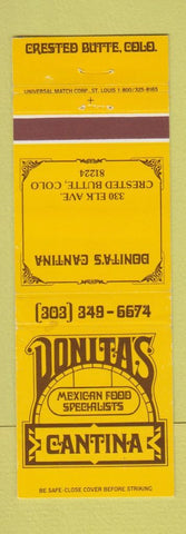 Matchbook Cover - Donitas Mexican Cantina Crested Butte Colorado