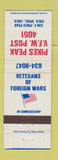Matchbook Cover - VFW Pikes Peak Colorado Springs WEAR