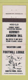 Matchbook Cover - Foothill Lodge Hungry Logger South Fork Colorado WEAR