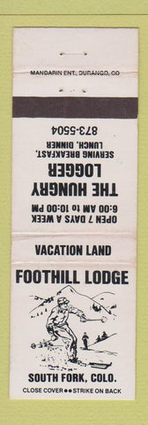Matchbook Cover - Foothill Lodge Hungry Logger South Fork Colorado WEAR