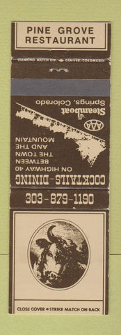 Matchbook Cover - Pine Grove Restaurant Steamboat Springs Colorado WEAR