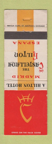 Matchbook Cover - Castellana Hilton Madrid Spain WEAR