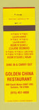 Matchbook Cover - Golden China Chinese Restaurant Gallatin TN