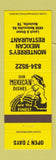 Matchbook Cover - Monterrey's Mexican Restaurant Nashville TN girlie YELLOW