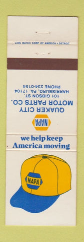 Matchbook Cover - NAPA Auto Parts  Quaker City Harrisburg PA