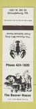 Matchbook Cover - The Beaver House Stroudsburg PA