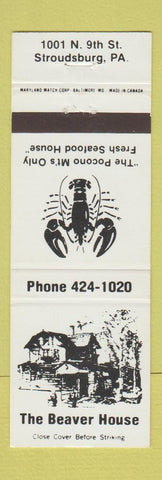 Matchbook Cover - The Beaver House Stroudsburg PA