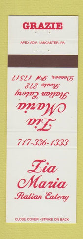 Matchbook Cover - Tia Maria Italian Restaurant Denver PA