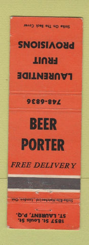 Matchbook Cover - Laurentide Fruit Provisions ST Laurent QC WEAR