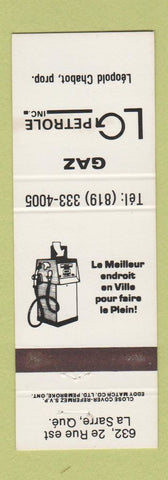 Matchbook Cover - Gas L Petrole La Sarre QC oil gas