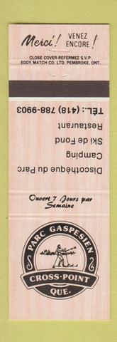 Matchbook Cover - Parc Gaspesien Cross Point QC