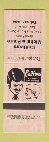 Matchbook Cover - Coiffeurs Michel Pierre Salon Lachine QC