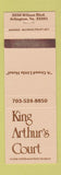 Matchbook Cover - King Arthur's Court Arlington VA WEAR
