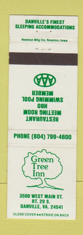 Matchbook Cover - Green Tree Inn Danville VA