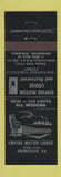 Matchbook Cover - Empire Motor Lodge Abingdon VA