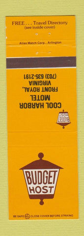 Matchbook Cover - Cool Harbor Motel Front Royal VA Budget Host
