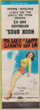 Matchbook Cover - Huck Bros Fairfield Suisun pinup WORN