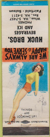 Matchbook Cover - Huck Bros Fairfield Suisun pinup WORN