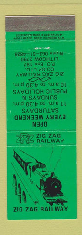 Matchbook Cover - Zig Zag Railway Lithgow Australia WEAR