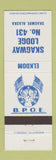 Matchbook Cover - Elks Lodge Skagway AK