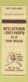 Matchbook Cover - The Great Land Hotel Fairbanks AK