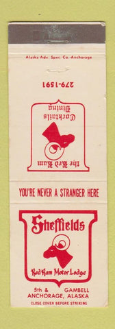 Matchbook Cover - Sheffields Red Ram Motor Lodge Gambell AK