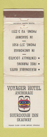 Matchbook Cover - Voyager Hotel Anchorage AK Sourdough Inn WORN