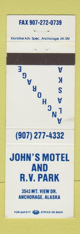 Matchbook Cover - John's Motel RV Park Anchorage AK WEAR