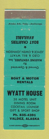 Matchbook Cover - Wyatt House Valdez AK WORN
