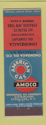 Matchbook Cover - Onondaga Amoco oil gas Syracuse NY Federal