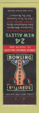 Matchbook Cover - Genesee Bowling Billiards Rochester? NY Federal