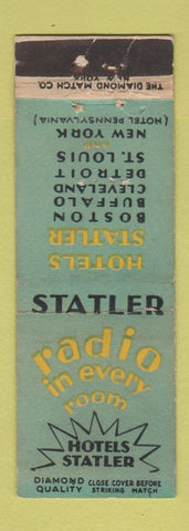 Matchbook Cover - Statler Hotels Boston Buffalo Cleveland Detroit DQ WORN