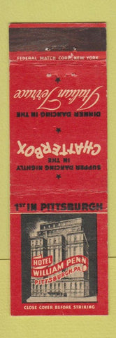 Matchbook Cover - Hotel William Penn Pittsburgh PA Federal