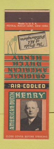 Matchbook Cover - American Dutch Henry Pittsburgh PA restaurant Federal
