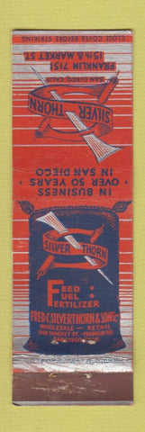 Matchbook Cover - Silver Thorn Feed Fuel Fertilizer San Diego CA CROWN