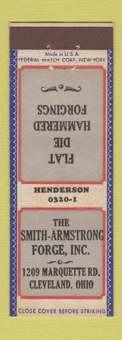 Matchbook Cover - Smith Armstrong Forge Cleveland OH Federal