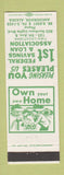 Matchbook Cover - 1st Federal Savings and Loan Anchorage AK