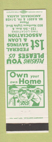 Matchbook Cover - 1st Federal Savings and Loan Anchorage AK
