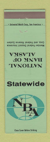 Matchbook Cover - National Bank of Alaska Anchorage Homer Kodiak Sitka AK