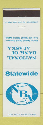 Matchbook Cover National Bank of Alaska Dillingham Skagway Soldotna Wrangell AK