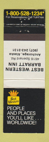 Matchbook Cover - Best Western Barratt Inn Anchorage AK WEAR