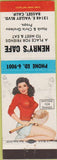 Matchbook Cover - Henry's Cafe Basset CA pinup