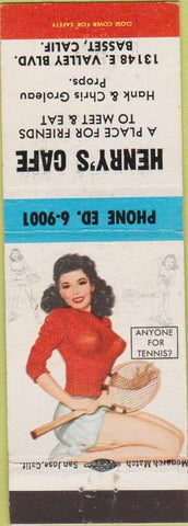 Matchbook Cover - Henry's Cafe Basset CA pinup